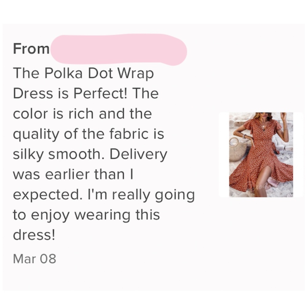 Polka Dot Midi Dress Wrap Burnt Orange - Picture 8 of 10